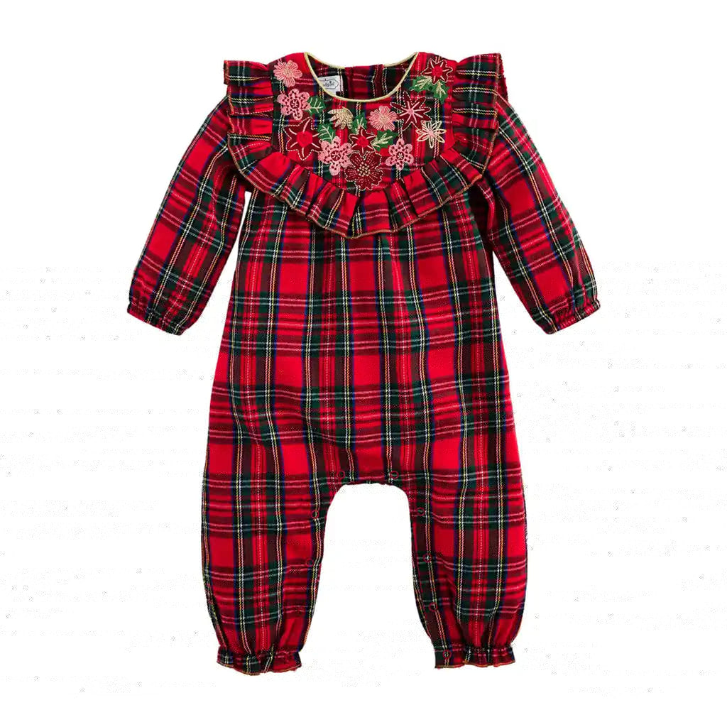 Mud Pie Tartan Floral Onesie | thissimplevideo