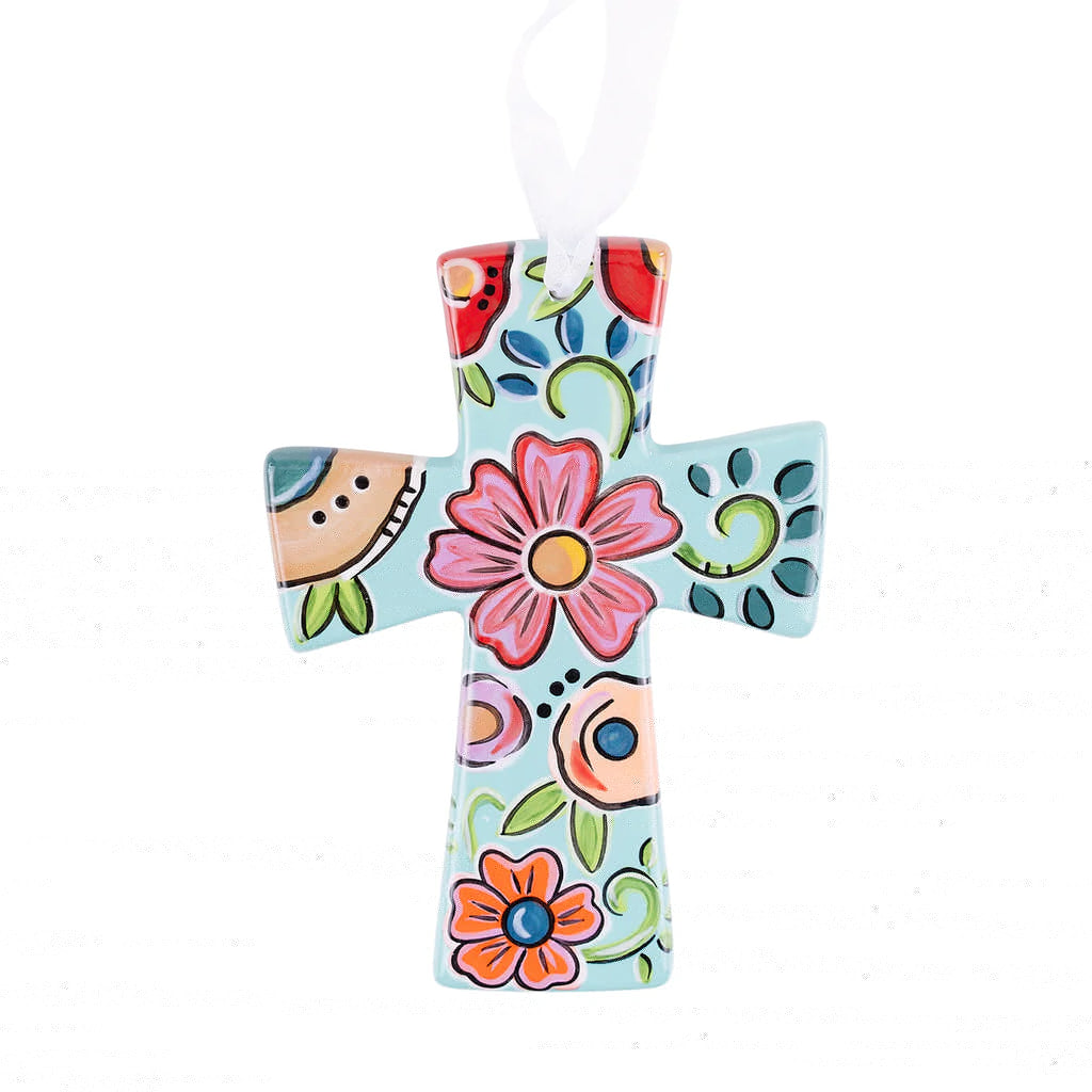 Turquoise Floral Cross by Callie Ann Stelter | thissimplevideo