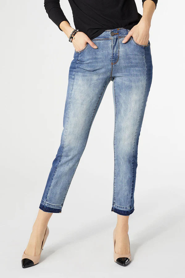 OMG Zoey Zip Boyfriend Ankle Raw Hem Jeans | thissimplevideo