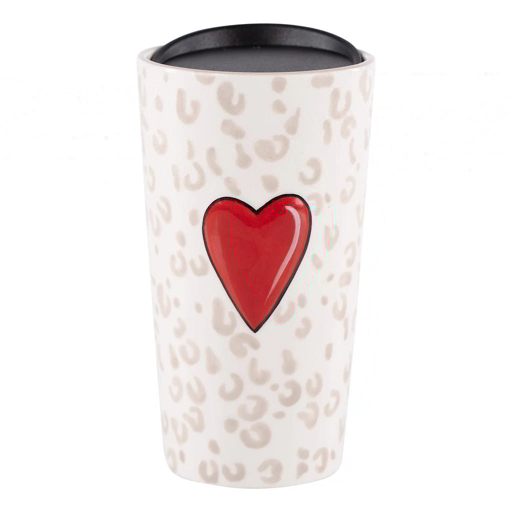 Red Heart Cheetah Travel Mug | thissimplevideo 