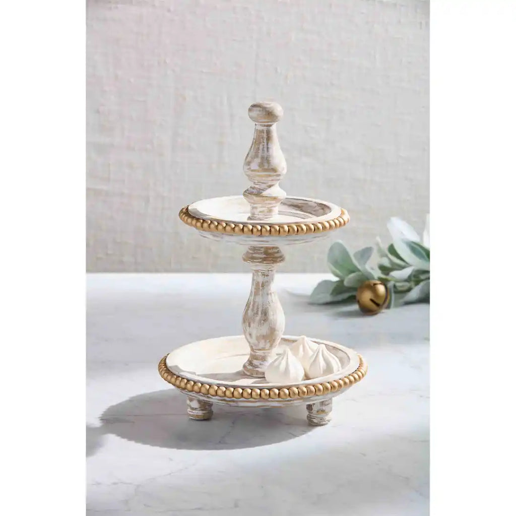 Mud Pie Mini Gold Bead Tiered Server | thissimplevideo