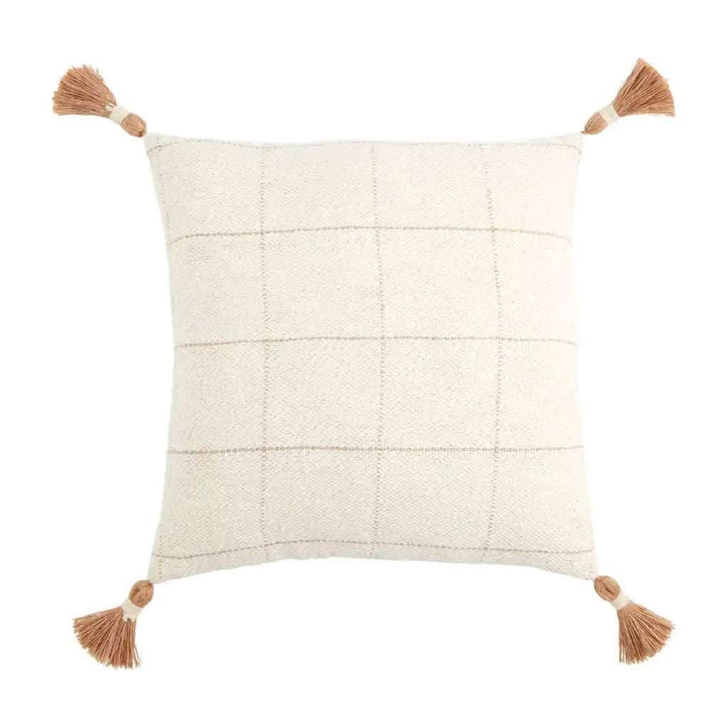 Mud Pie Square Woven Check Pattern Pillow | thissimplevideo