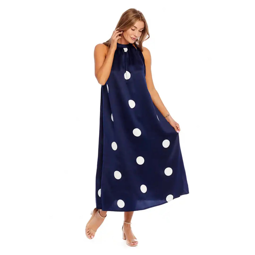 Navy Lowe Bow Tie Maxi Dress | thissimplevideo