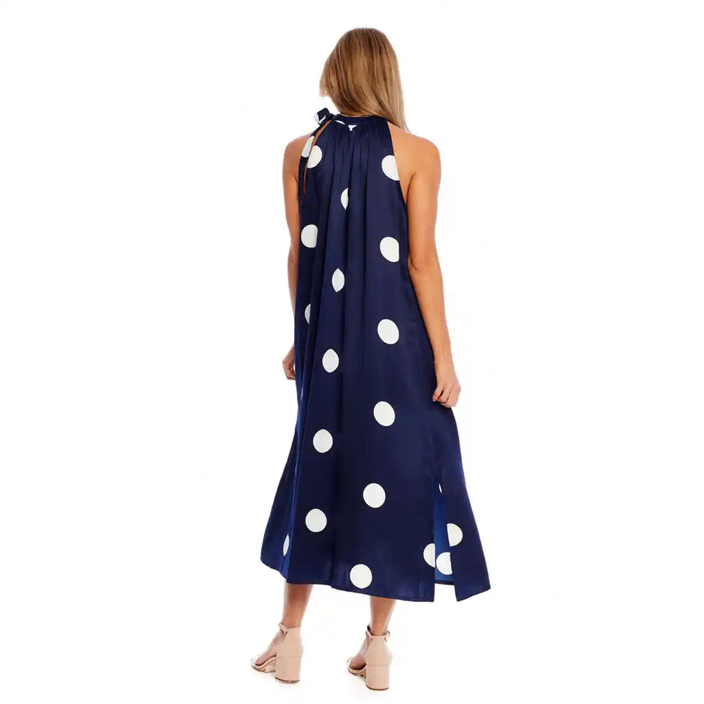 Navy Lowe Bow Tie Maxi Dress | thissimplevideo