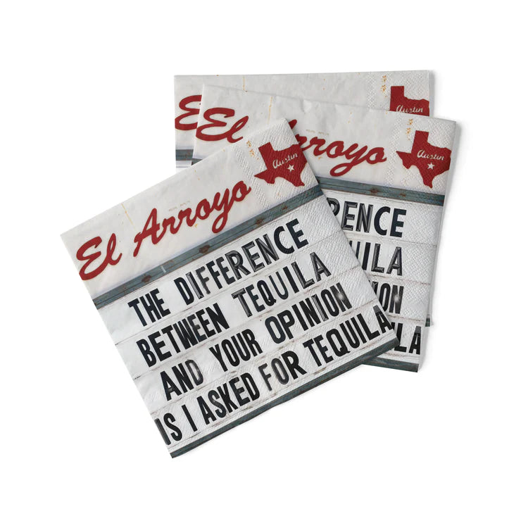 El Arroyo Tequila Opinion Napkins | thissimplevideo