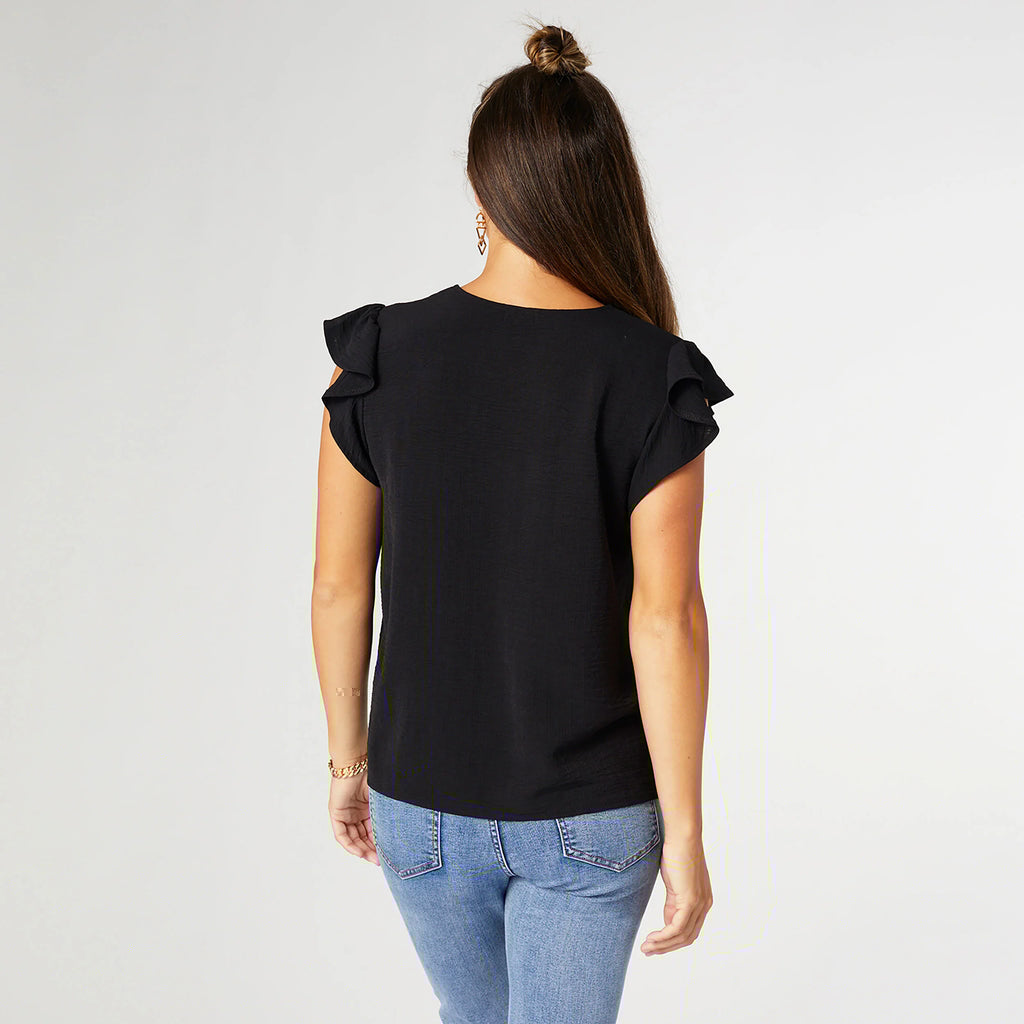 Daphne Flutter Sleeve Top | thissimplevideo