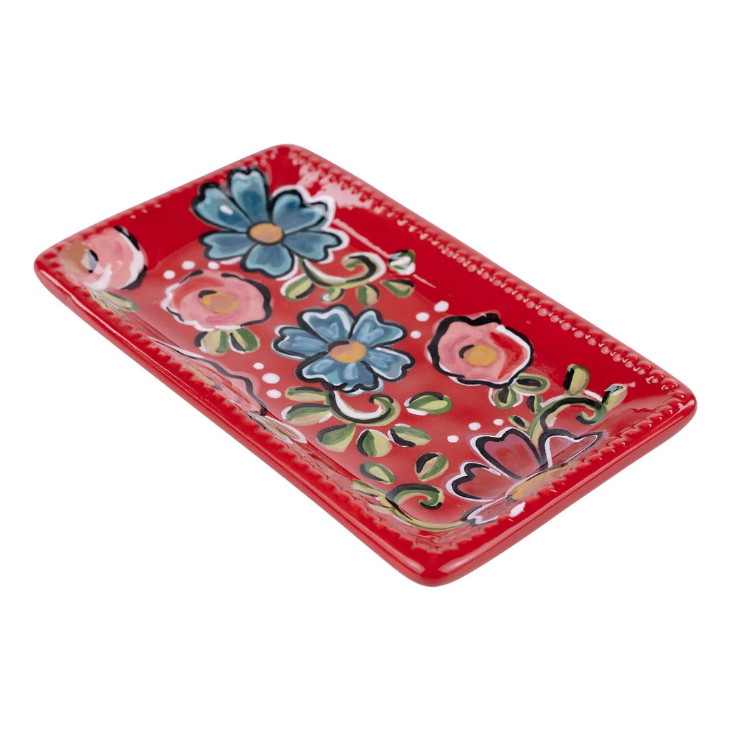 Red Floral Trinket Tray | thissimplevideo