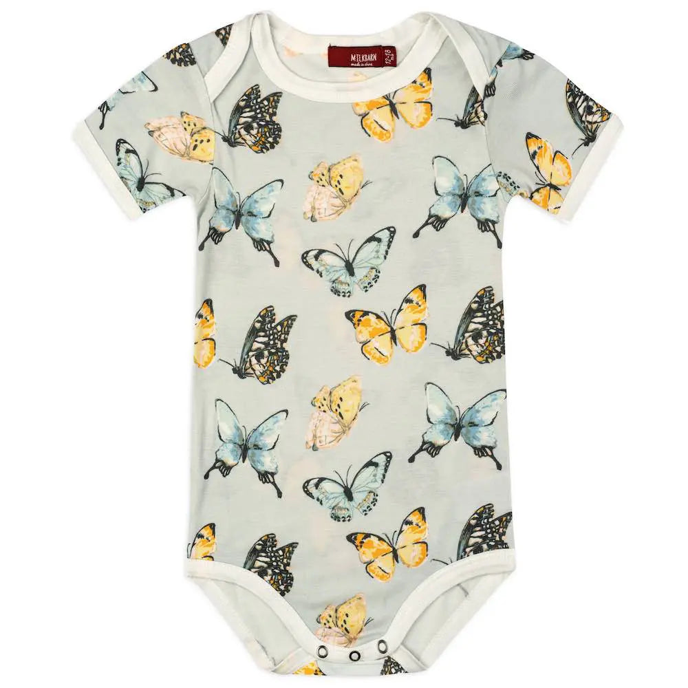 Milkbarn Cotton Butterfly Print One Piece | thissimplevideo