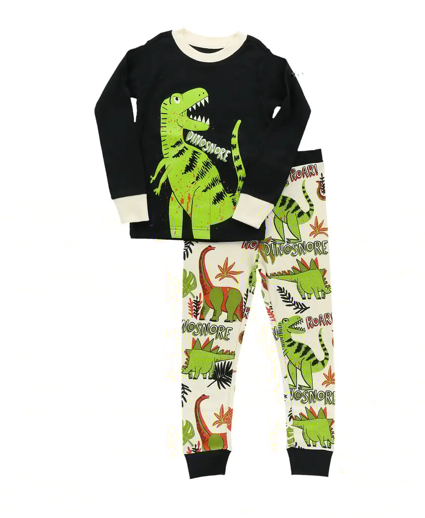 Lazy One Dinosnore Kid's Long Sleeve PJ's | thissimplevideo