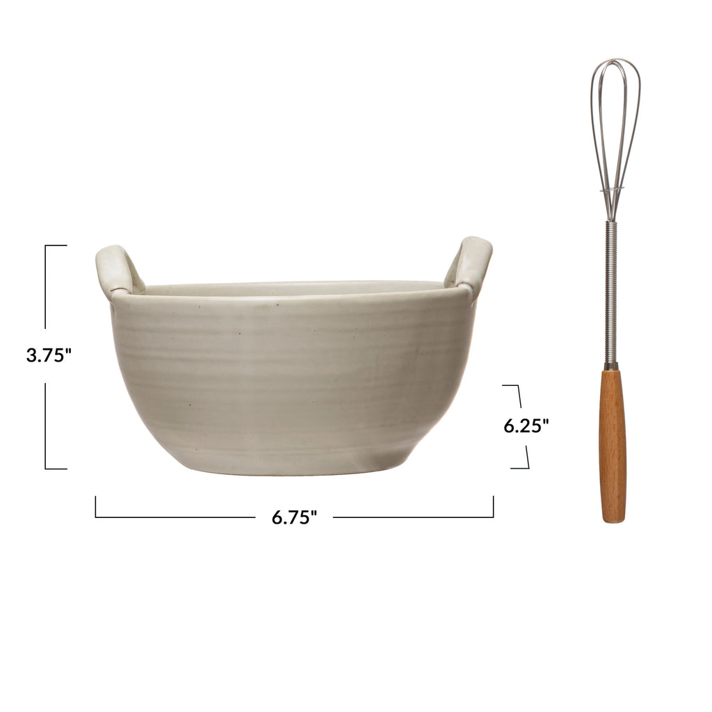 Stoneware Batter Bowl and Whisk Set | thissimplevideo